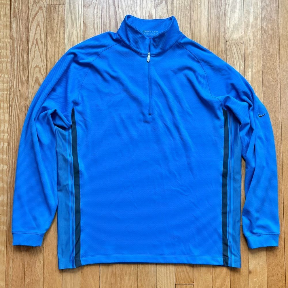 Nike Golf Men’s 1/4 Zip Performance Pullover Fit Dry Large Light Blue